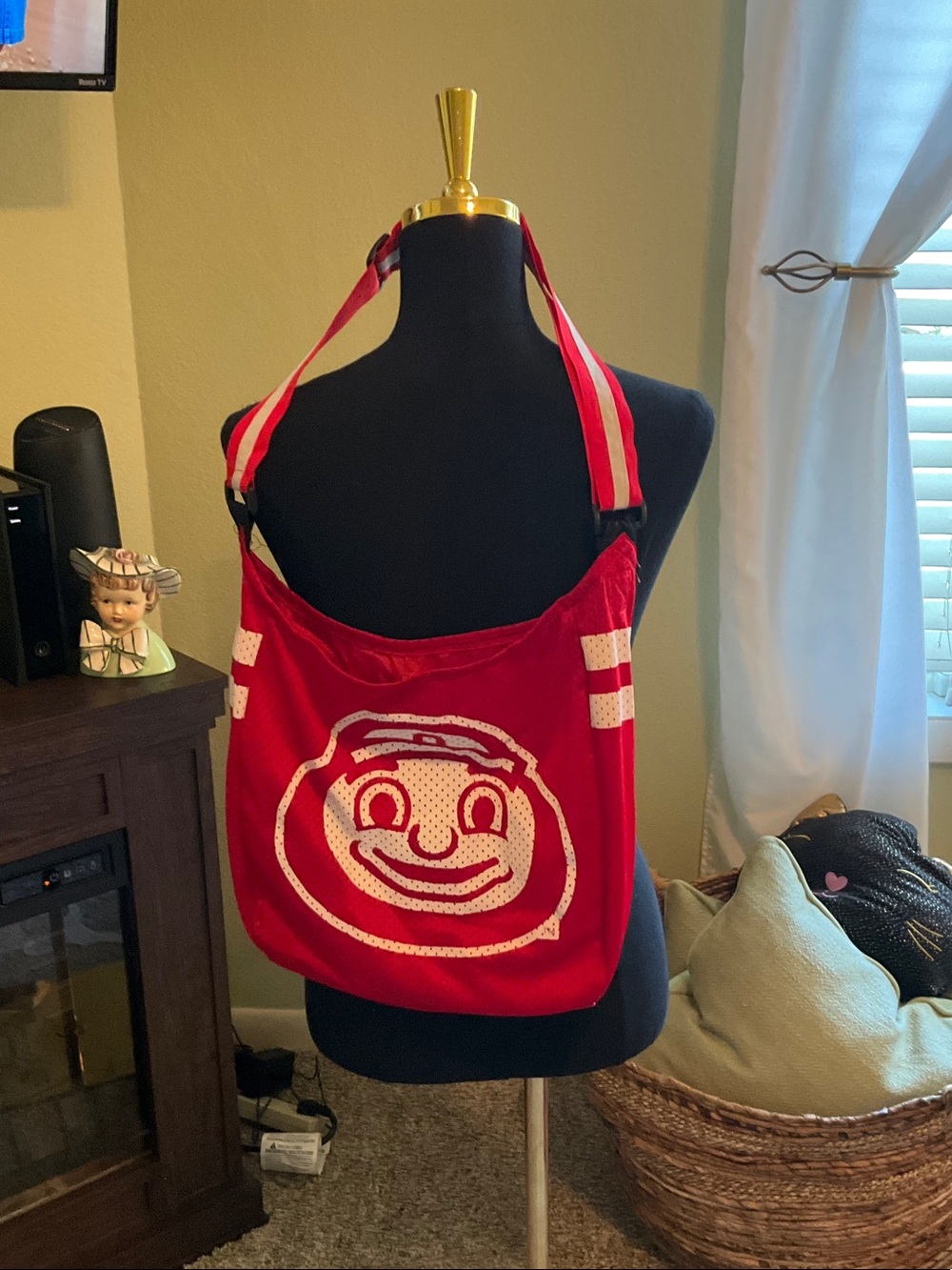 Ohio a state Tote Bag, Measures 11” Wide x 12” Long With Adjustable Straps